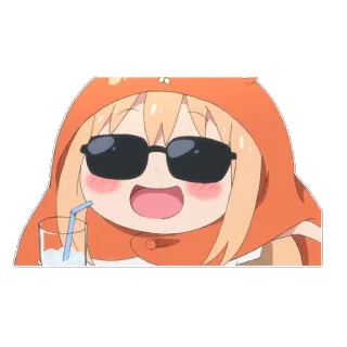 😎 动漫, 卡通, 喝酒, 眼镜, 帽衫, 可爱 whatsapp sticker