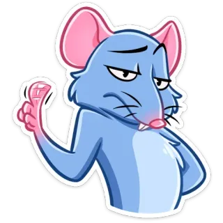 ☝️ souris, dessin animé, personnage, doigt d'honneur, insulte, geste telegram sticker