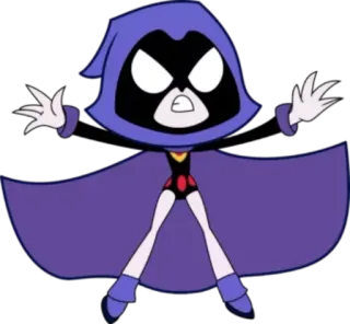 😈 Raven Teen Titans Go! Raven, Teen Titans Go!, kreskówka, superbohater, magia, zły telegram sticker