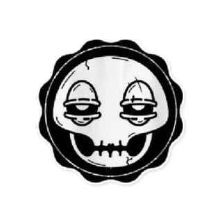👹 해골, 만화, 스티커, 단순한, 흑백 telegram sticker