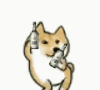 🕺 doge, shiba inu, alkohol, butelka, mem, pies, słodki telegram sticker