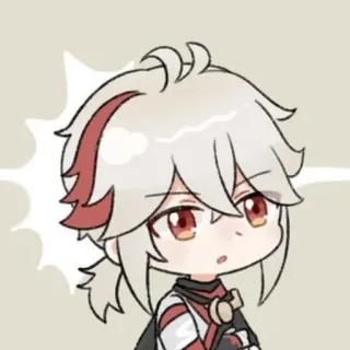 😮 Kaedehara Kazuha Genshin Impact 动漫, 原神, 枫原万叶, 游戏, 可爱 telegram sticker