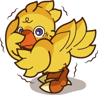 😨 Chocobo Final Fantasy โชโคโบะ, นก, ไฟนอลแฟนตาซี, น่ารัก, สีเหลือง, สัตว์ telegram sticker