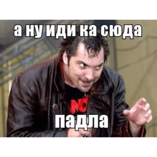 🤨 а ну иди ка сюда
падла ロシア語, 男性, 罵り言葉, 攻撃的, ろくでなし telegram sticker