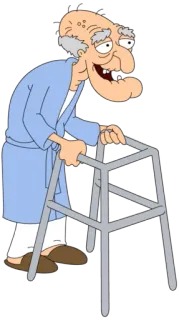 👴 Herbert Family Guy dessin animé, vieil homme, déambulateur, drôle, personnage telegram sticker