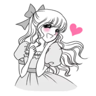 😊 anime, cute, girl, kawaii, heart telegram sticker