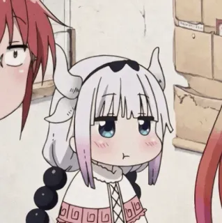 ☁️ Kanna Kamui Miss Kobayashi's Dragon Maid Anime, Kawaii, Smok, Kanna, Chibi telegram sticker