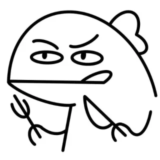 😆 poisson, dessin animé, couteau, fourchette, en colère, nourriture whatsapp sticker