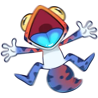 😱 Frosch, Cartoon, Schreiend, Lustig, Aufgeregt, Tier, Ausdruck, Illustration telegram sticker