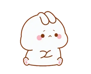 😪 thỏ, dễ thương, buồn, động vật whatsapp sticker