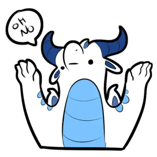 🙌 OH NO 龙, 卡通, 糟糕, 担心 telegram sticker