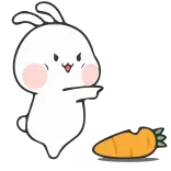 😠 Hase, Kaninchen, Karotte, süß, Tier, Aufkleber telegram sticker