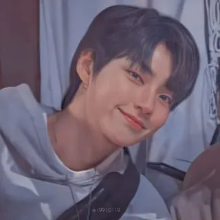 🎧 @19910119 人物, ポートレート, 男性, 笑顔, 男, 韓国 whatsapp sticker