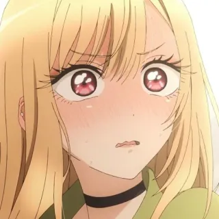 🥟 Marin Kitagawa My Dress-Up Darling anime, blond, cute, kawaii, embarrassed telegram sticker