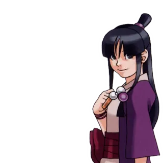 😗 Maya Fey Ace Attorney anime girl, video game character, Maya Fey, Ace Attorney, Japanese culture, dango telegram sticker