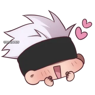 💕 @HAWKS Chibi, niedlich, Herz, Cartoon telegram sticker