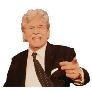 👆 мужчина, указывает, костюм, галстук, портрет, пожилой мужчина telegram sticker