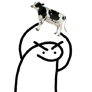 😀 Dessin animé, Vache, En colère, Mème, Drôle whatsapp sticker