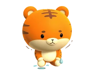 😭 老虎, 可爱, 卡通, 动物, 卡哇伊, 橙色, 幼崽 telegram sticker