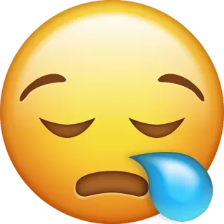😪 emoji, sleeping, tired, face, sad, expression whatsapp sticker