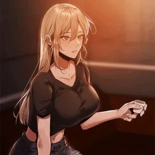 🌒 anime, woman, girl, coffee telegram sticker
