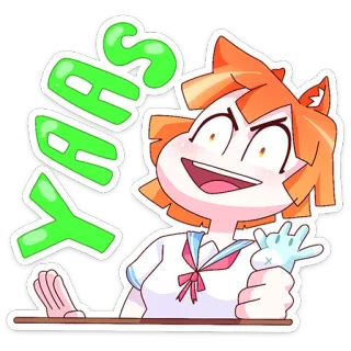 👍 YABS 动漫, 卡通, 女孩, 贴纸, 角色 telegram sticker