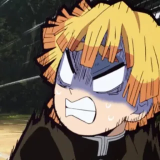 💛 Zenitsu Agatsuma Demon Slayer anime, demon slayer, zenitsu, angry, manga, character whatsapp sticker