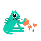 ❤️ 고양이, 동물, 하트, 귀여운, 카와이, 스티커 whatsapp sticker