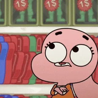 🫢 Anais Watterson The Amazing World of Gumball 1$ desenho animado, animado, personagem, rosa, coelho, compras telegram sticker