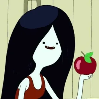 🖤 Marceline Adventure Time мультфильм, вампир, яблоко, Марселин, Время приключений telegram sticker