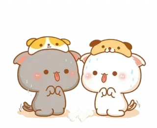 🐶 귀여운, 동물, 강아지, 카와이, 만화, 재미있는 telegram sticker