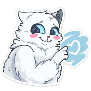 ❤️ cat, cute, animal, sticker, fluffy, heart telegram sticker