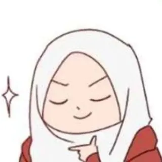 ℹ️ hijab, kartun, wanita, muslimah, gadis, menunjuk, senyum telegram sticker