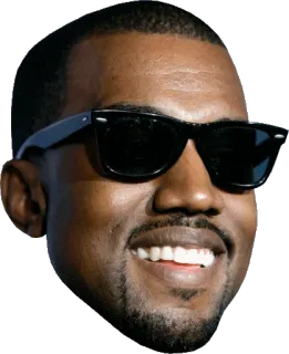 😄 Kanye West Rapper, Occhiali da sole, Musicista, Cantante, Celebrità telegram sticker