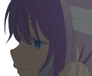 😊 anime, girl, purple hair, blue eyes, cartoon, character whatsapp sticker