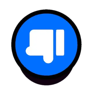 🟦 thumbs down, dislike, negative, opinion, gesture, social media whatsapp sticker