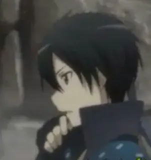 ⚔ Kirito Sword Art Online anime, character, black hair, sword art online, kirito telegram sticker