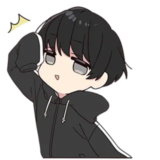 👋 Anime, Dessin animé, Garçon, Chibi, Kawaii, Mignon telegram sticker