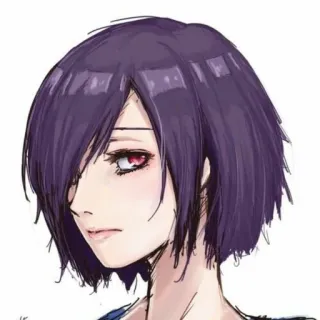 😕 Touka Kirishima Tokyo Ghoul Anime, Charakter, Porträt, Touka, Tokyo Ghoul telegram sticker
