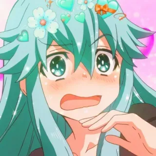 😊 anime, girl, cute, hearts, flowers, cartoon telegram sticker