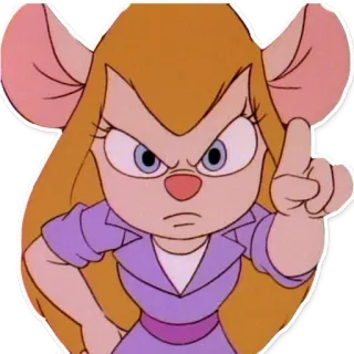 😠 Gadget Hackwrench Chip 'n Dale Rescue Rangers Gadget Hackwrench, Disney, Chip 'n Dale Rescue Rangers, cartoon, mouse, angry telegram sticker
