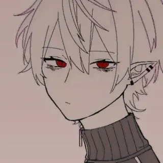 🤍 anime boy, elf, androgynous, pale, character, anime whatsapp sticker