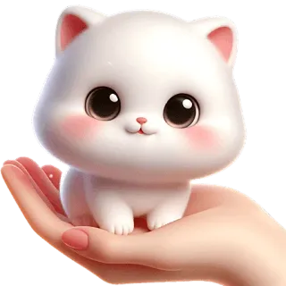 😇 gatto, gattino, carino, animale, animale domestico, mano, cartone animato, kawaii telegram sticker