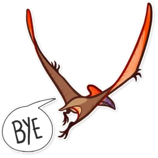 😕 BYE プテラノドン, 恐竜, さようなら, 飛行, 爬虫類 telegram sticker