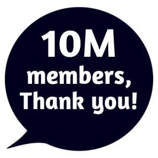 ❤ 10M members, Thank you! mitglieder, danke, feier, community, meilenstein whatsapp sticker