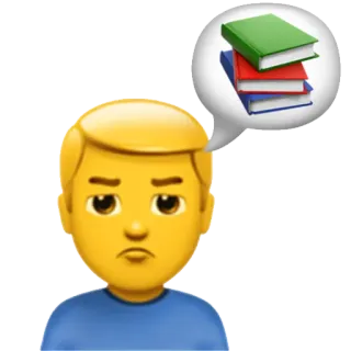 📚 Эмодзи, Мысли, Книги, Образование, Учеба, Грустный whatsapp sticker