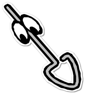 ♠️ лопата, мультфильм, выпученные глаза, инструмент, копать telegram sticker