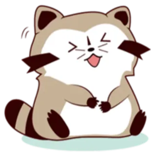 😁 mapache, dibujos animados, lindo, animal, feliz whatsapp sticker