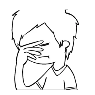 😑 Desenho animado, Facepalm, Frustração, Desapontamento, Vergonha, Arrependimento telegram sticker