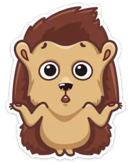🤷 hedgehog, animal, cute, cartoon, sticker telegram sticker